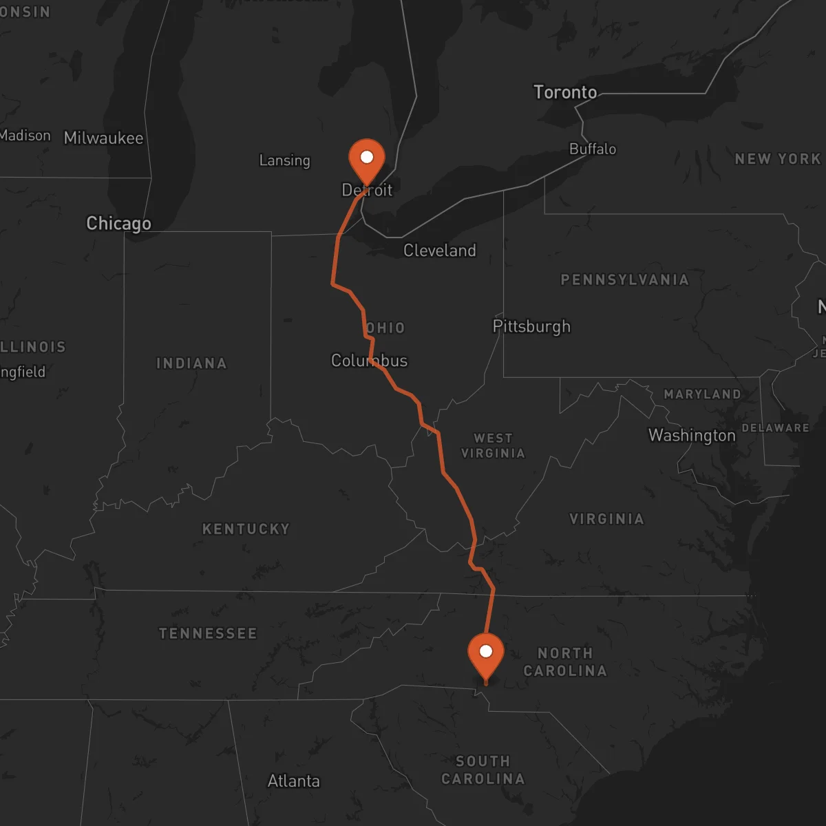 Ruta Charlotte - Détroit