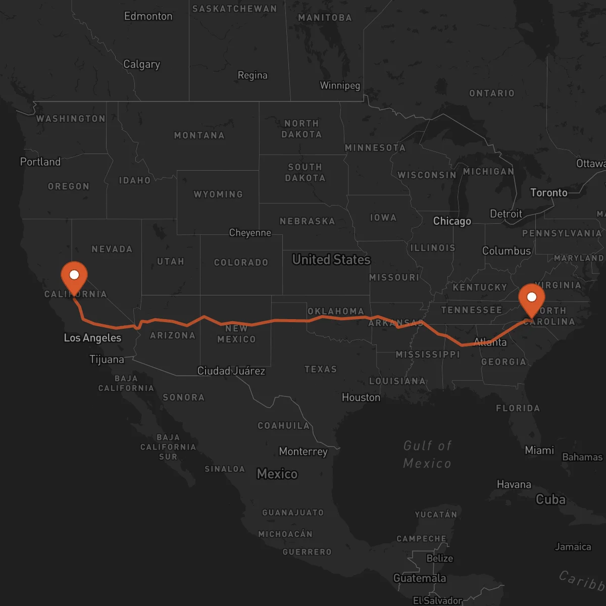Ruta Charlotte - Fresno