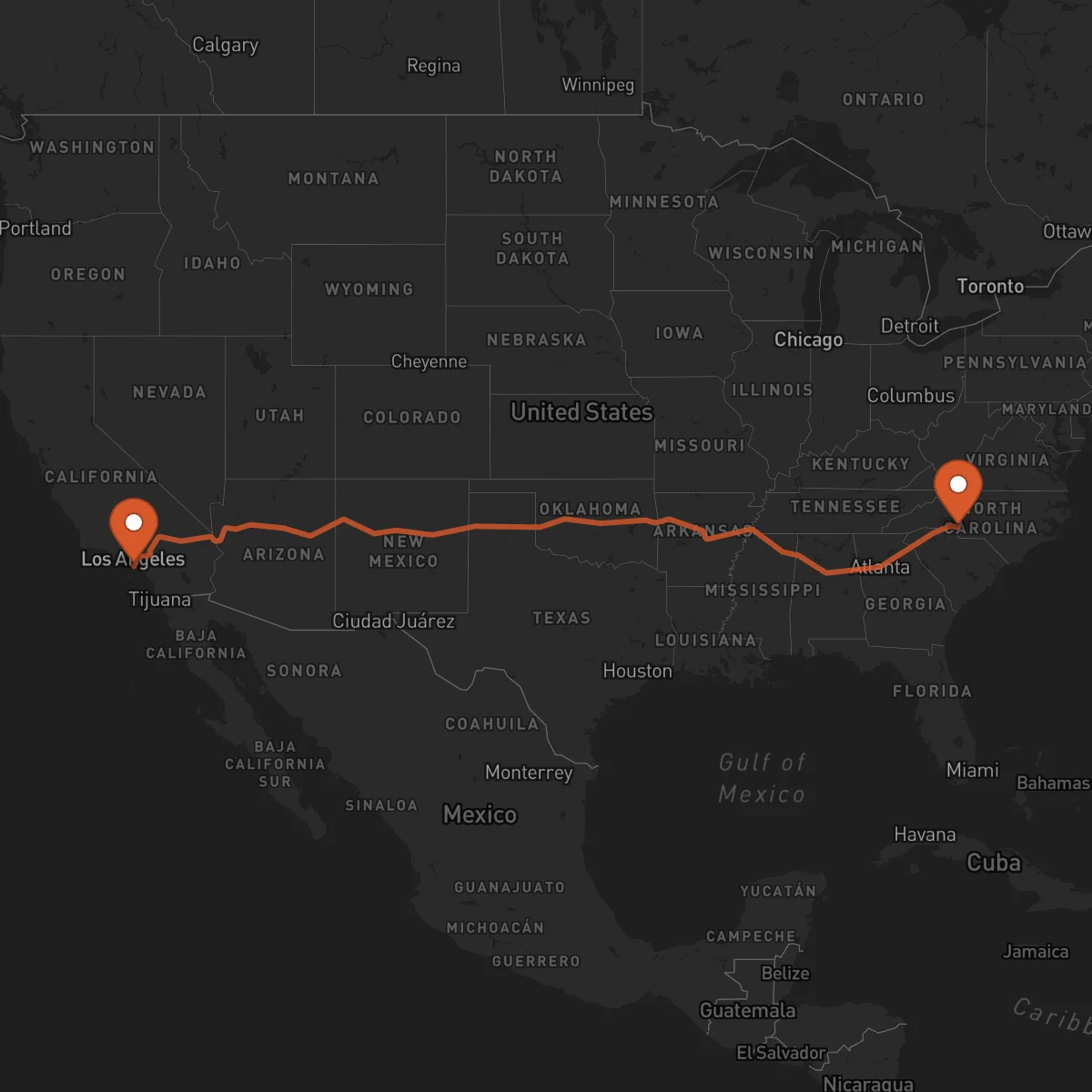Ruta Charlotte - Long Beach