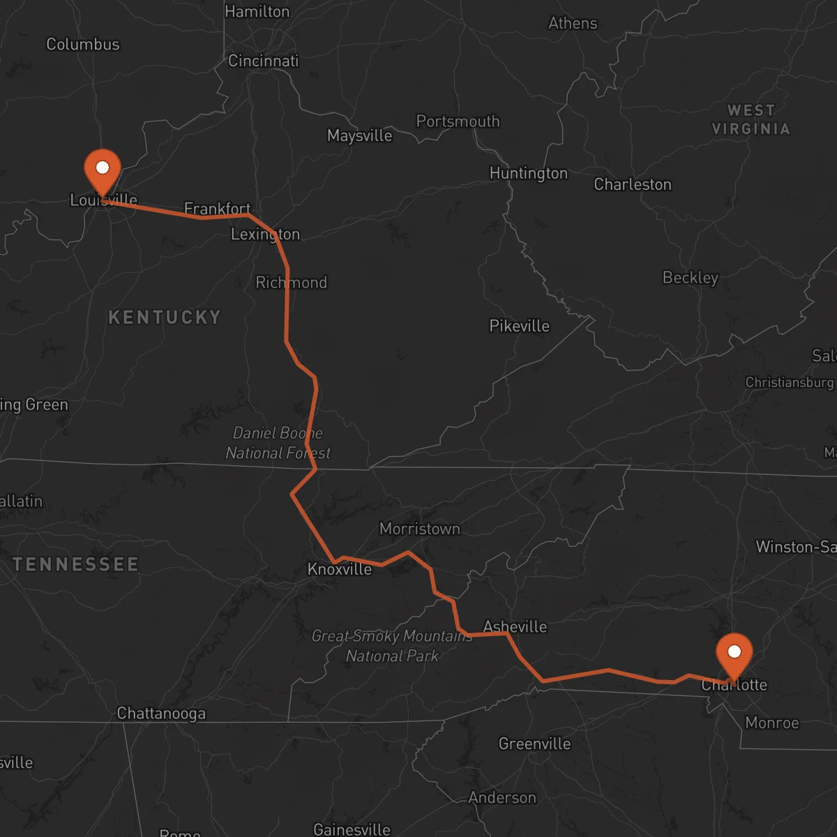 Ruta Charlotte - Louisville
