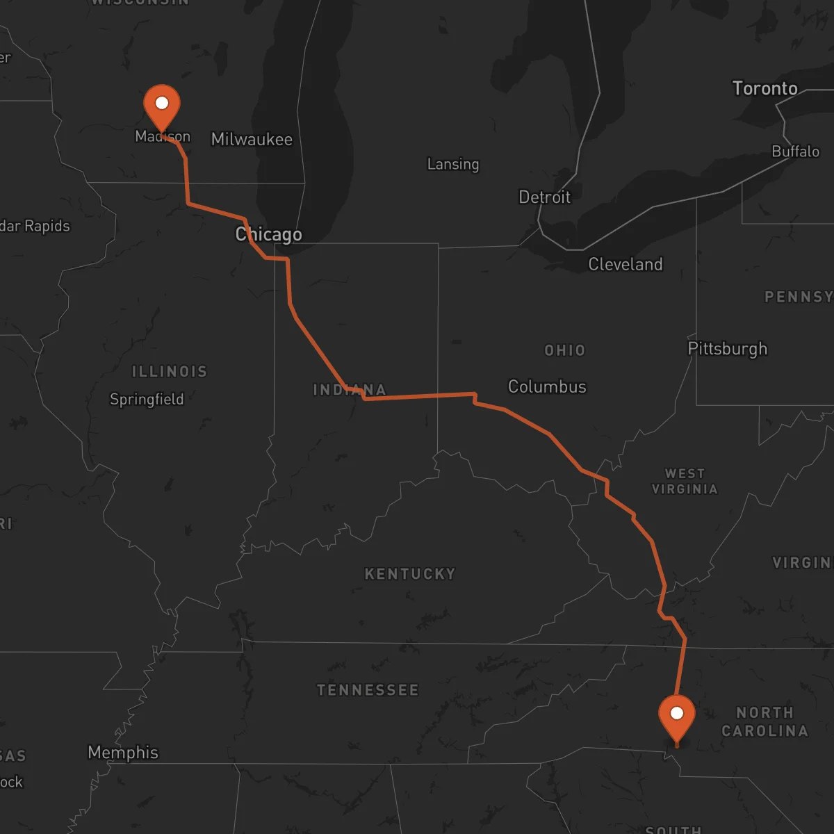 Ruta Charlotte - Madison