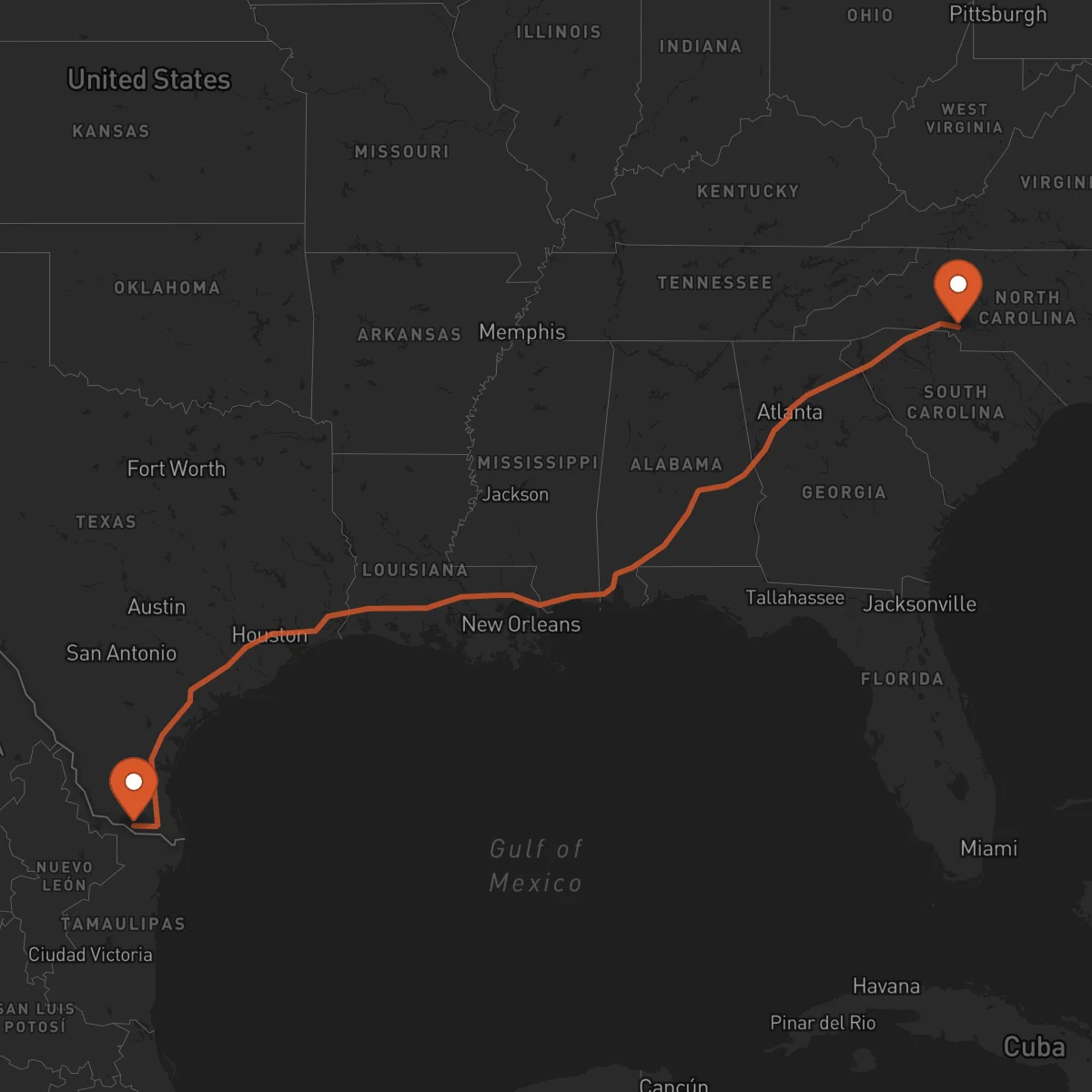 Ruta Charlotte - McAllen