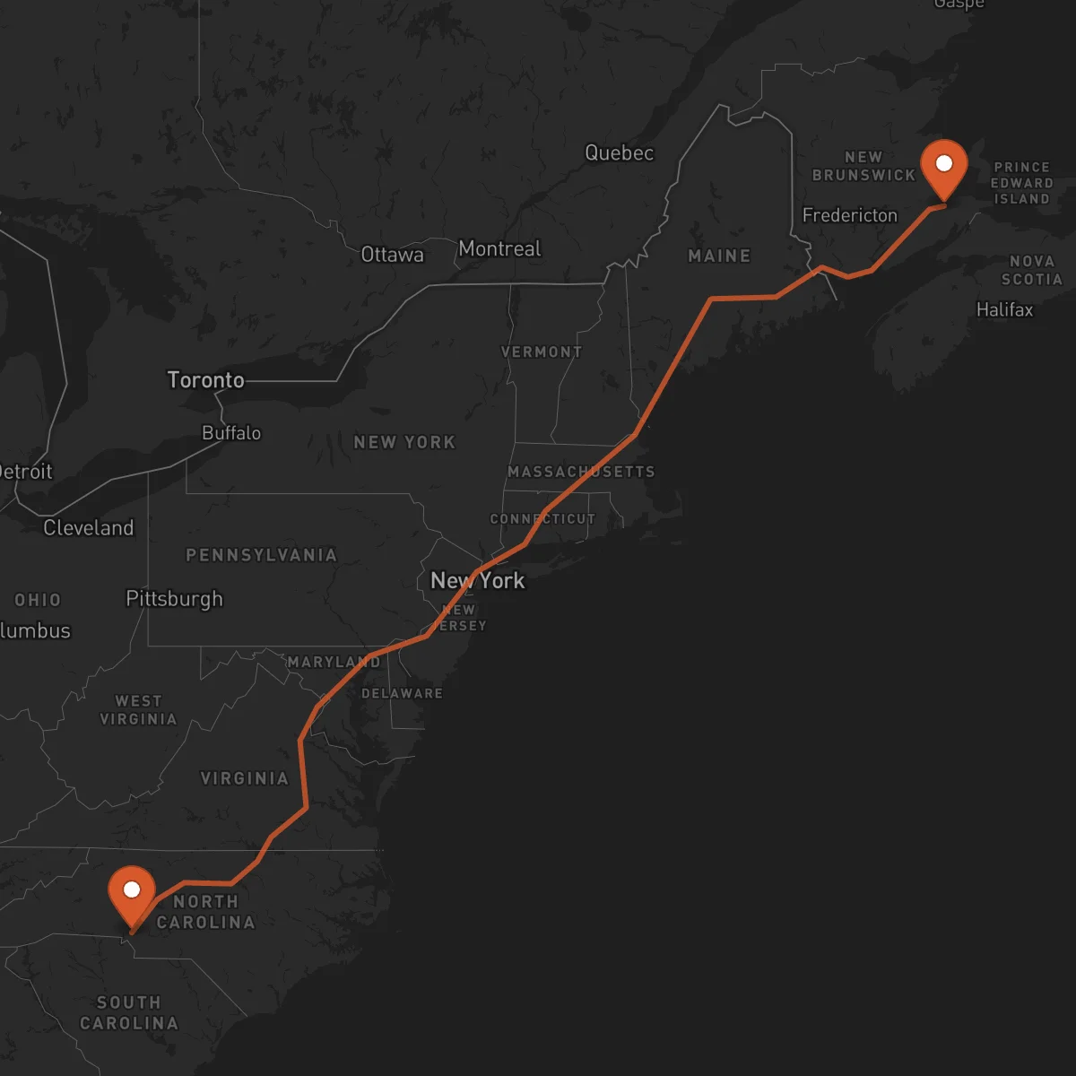 Ruta Charlotte - Moncton