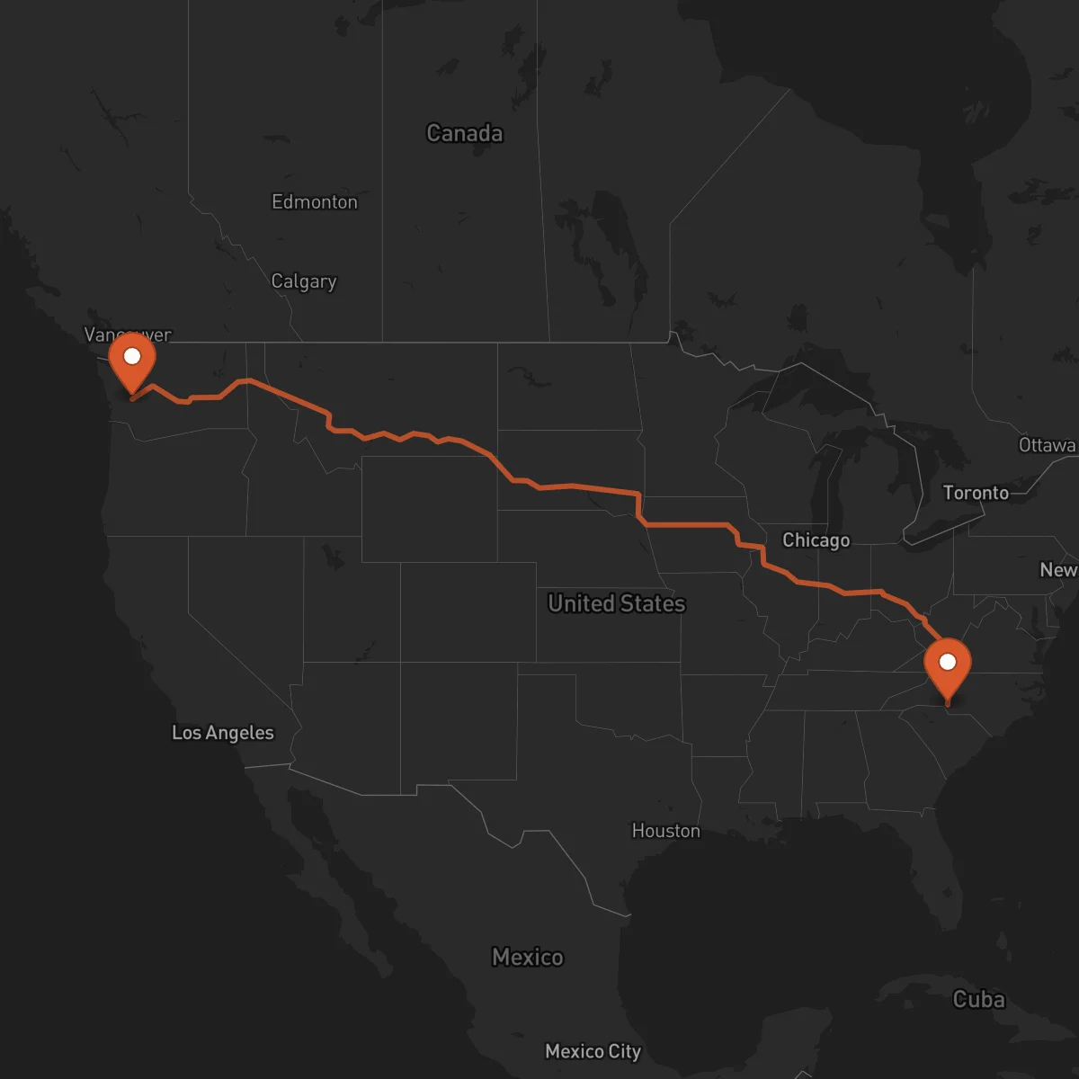 Ruta Olympia - Charlotte