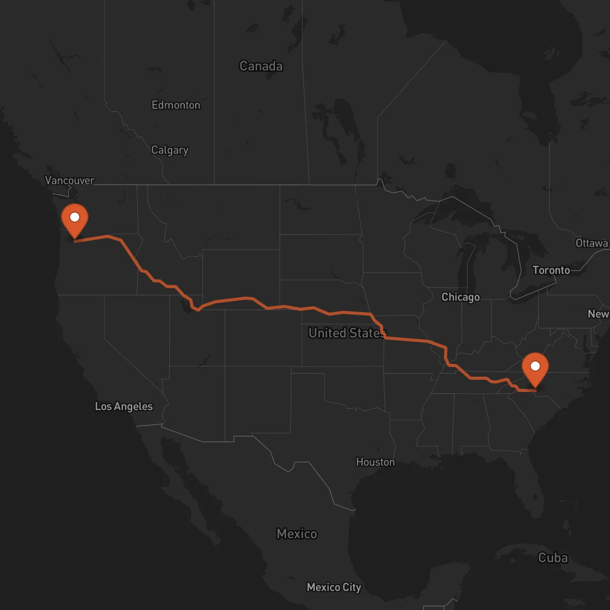 Ruta Charlotte - Portland