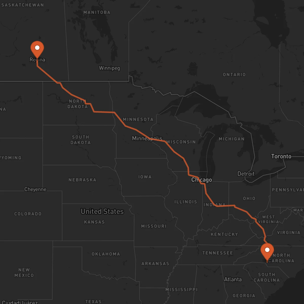 Ruta Regina - Charlotte