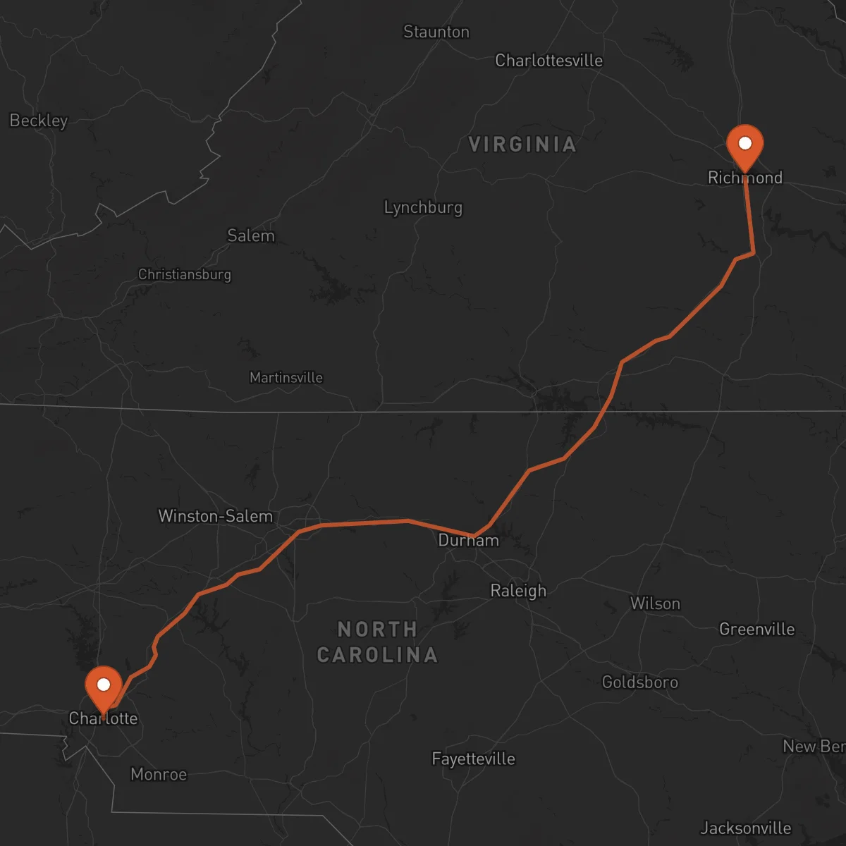 Ruta Charlotte - Richmond
