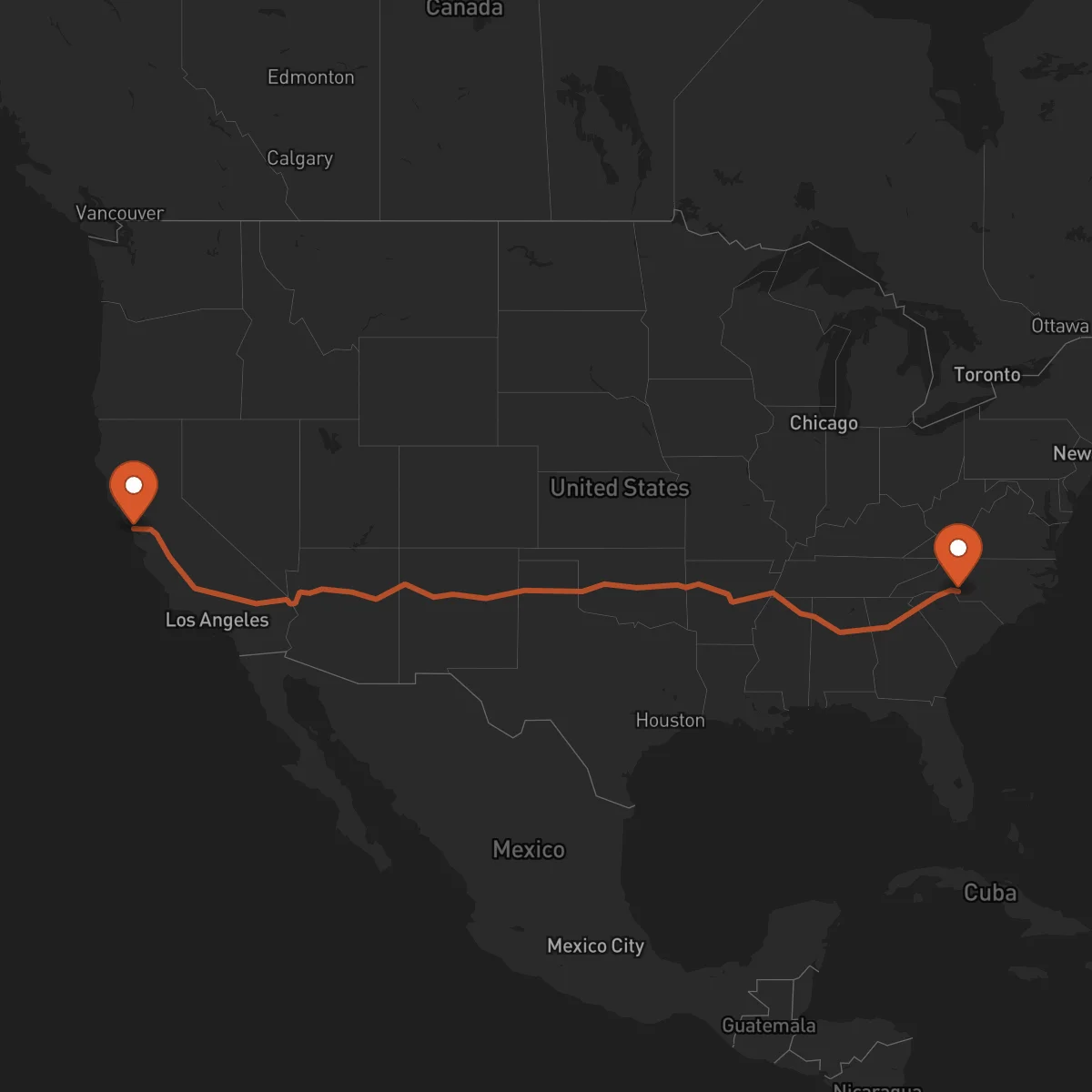 Ruta Charlotte - San Francisco