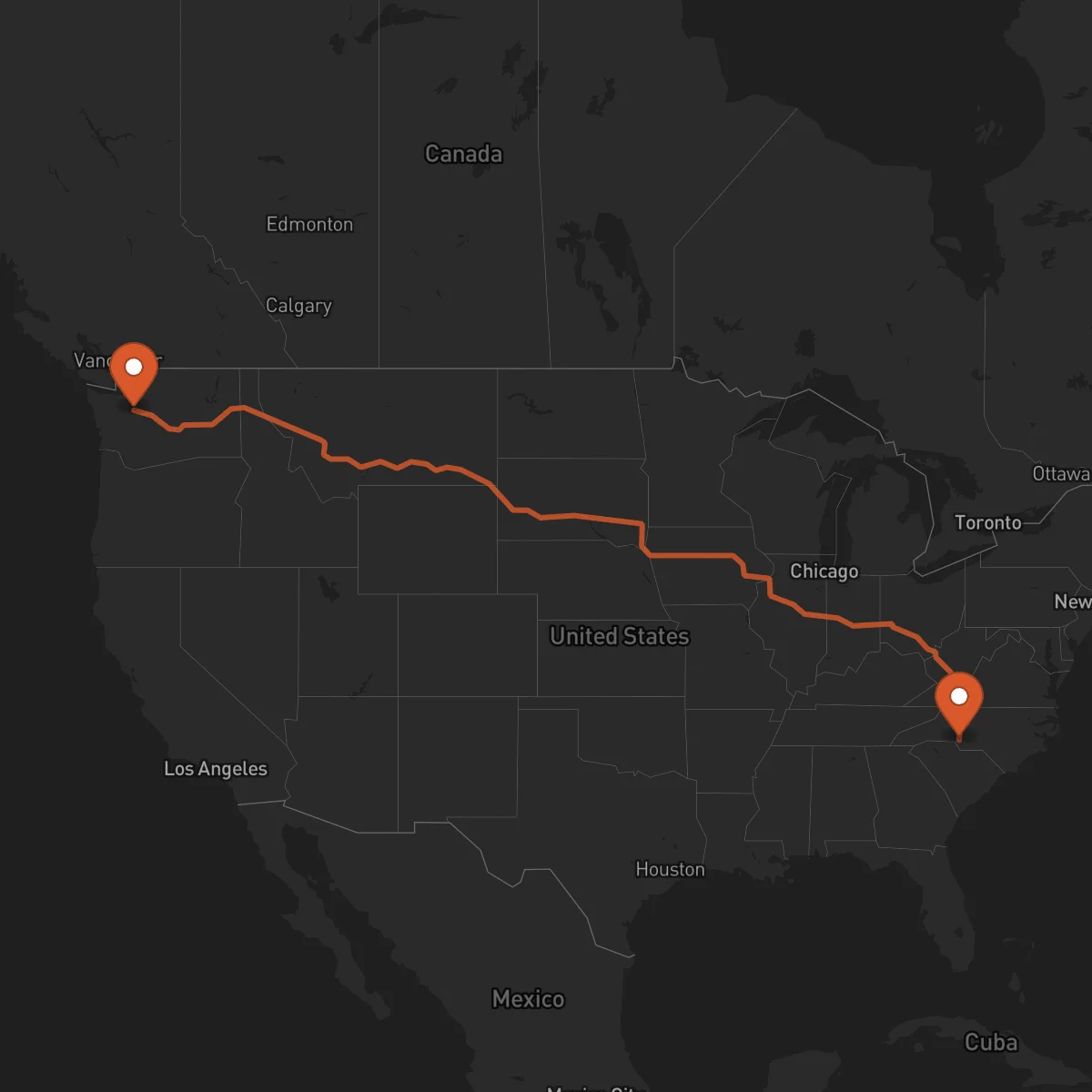 Ruta Charlotte - Seattle