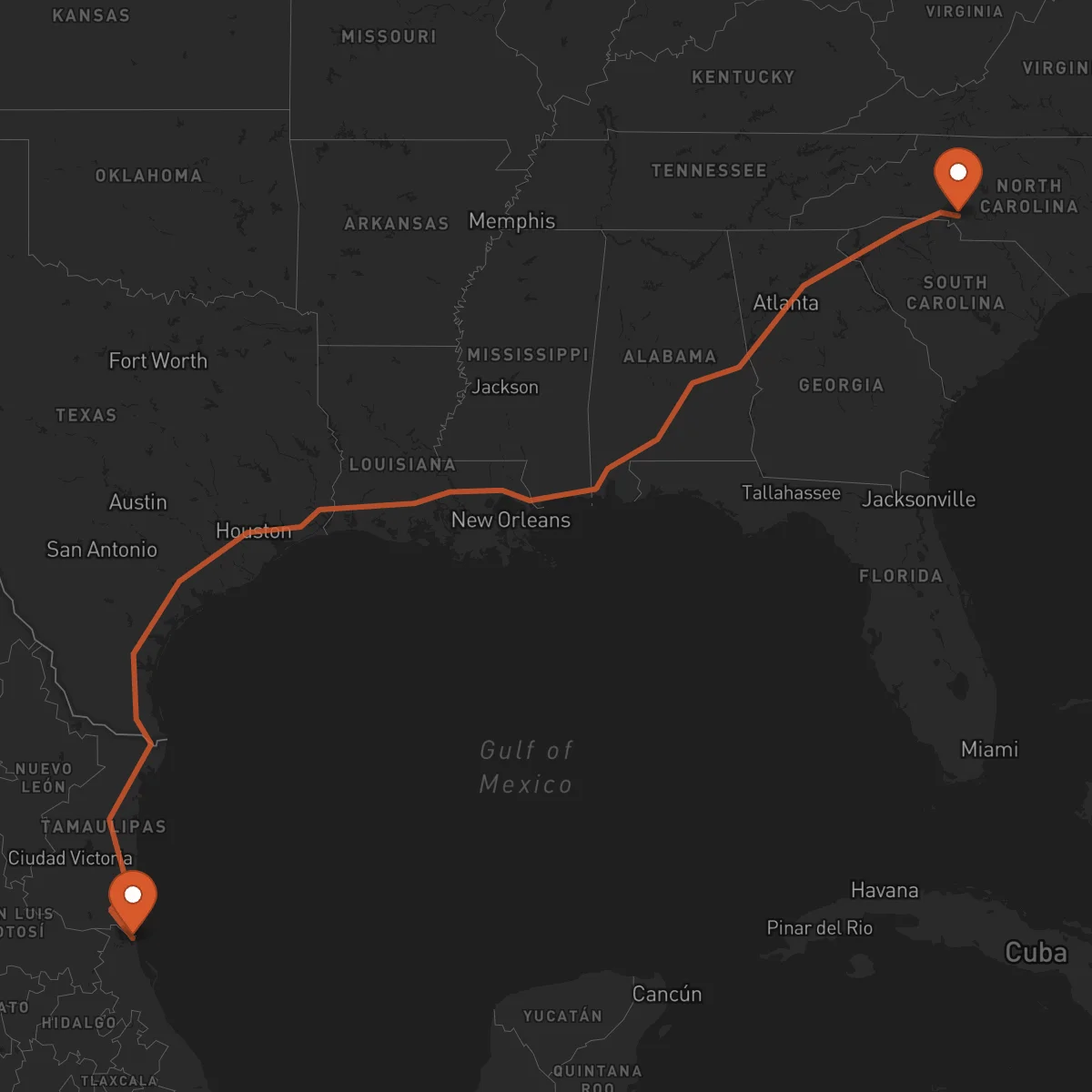Ruta Tampico - Charlotte