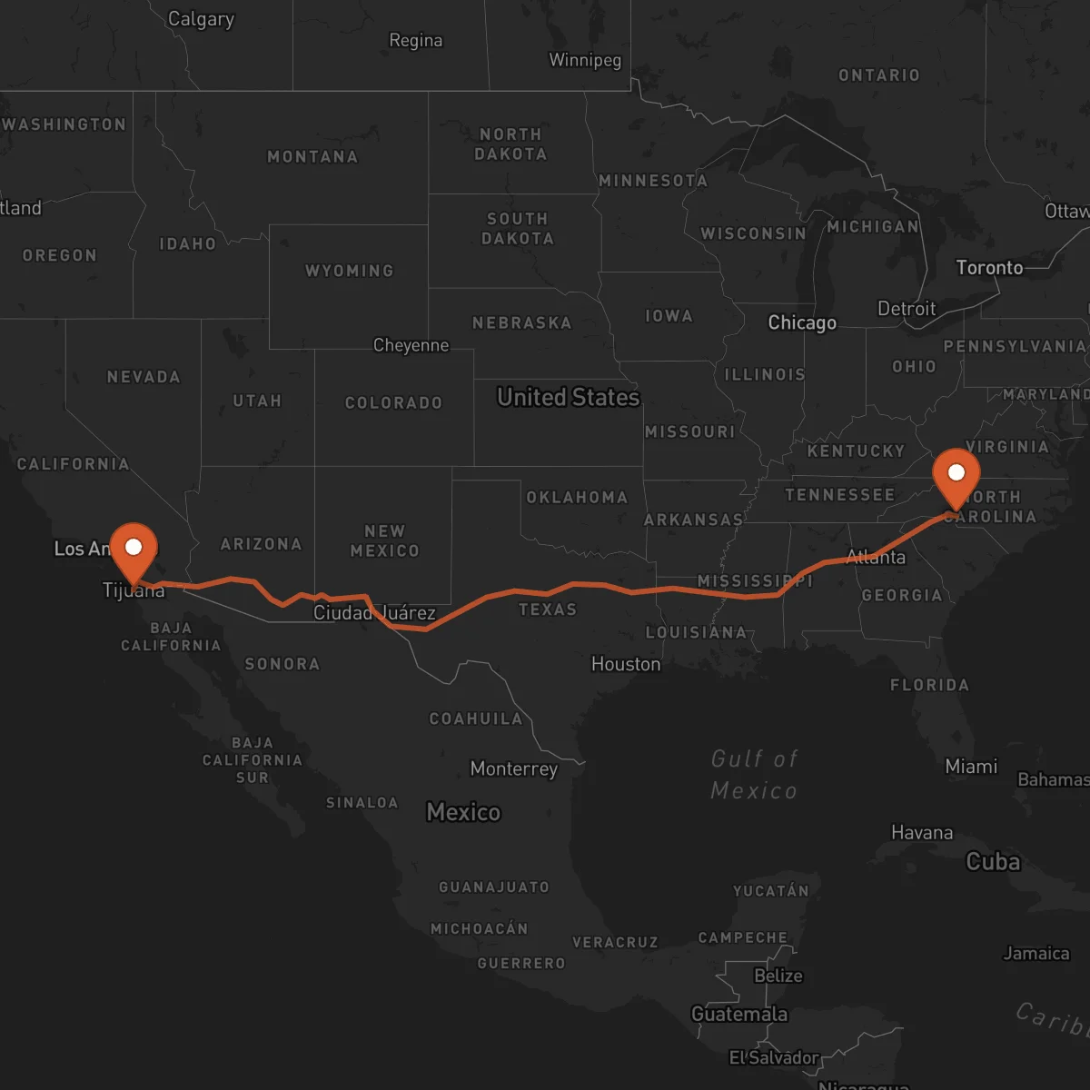 Ruta Tijuana - Charlotte