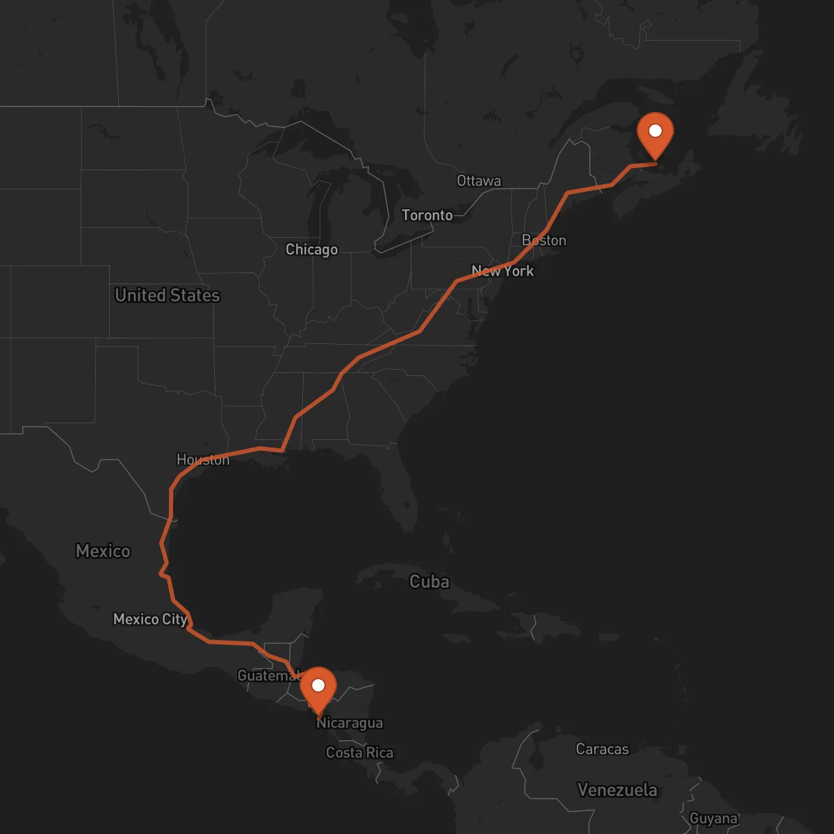 Ruta Chinandega - Charlottetown