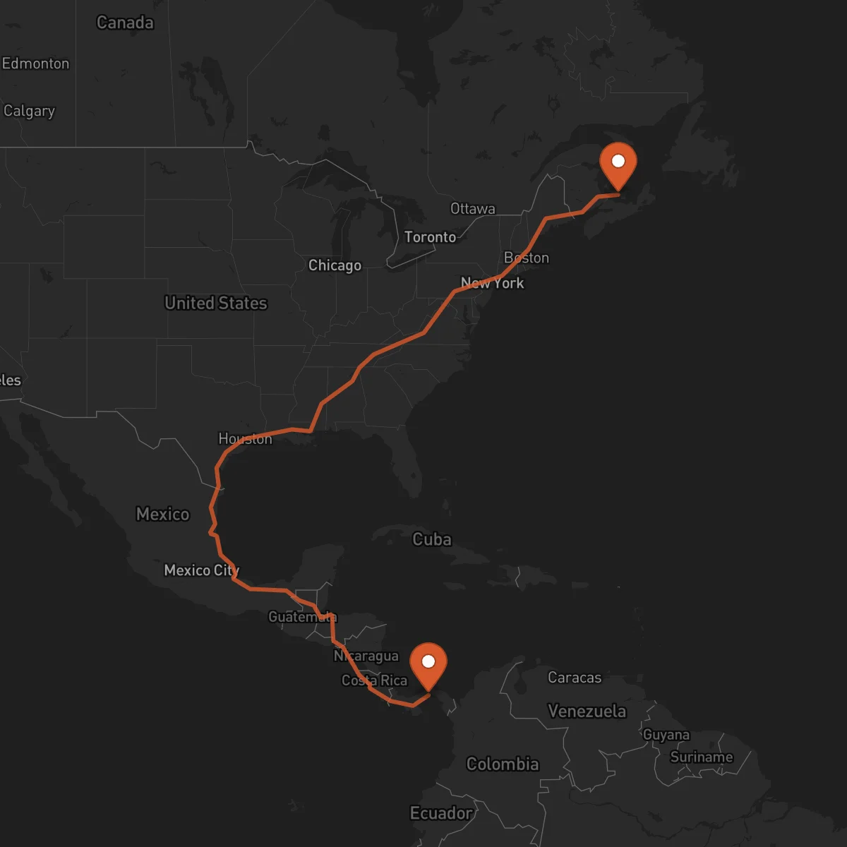 Ruta Ciudad de Panamá - Charlottetown