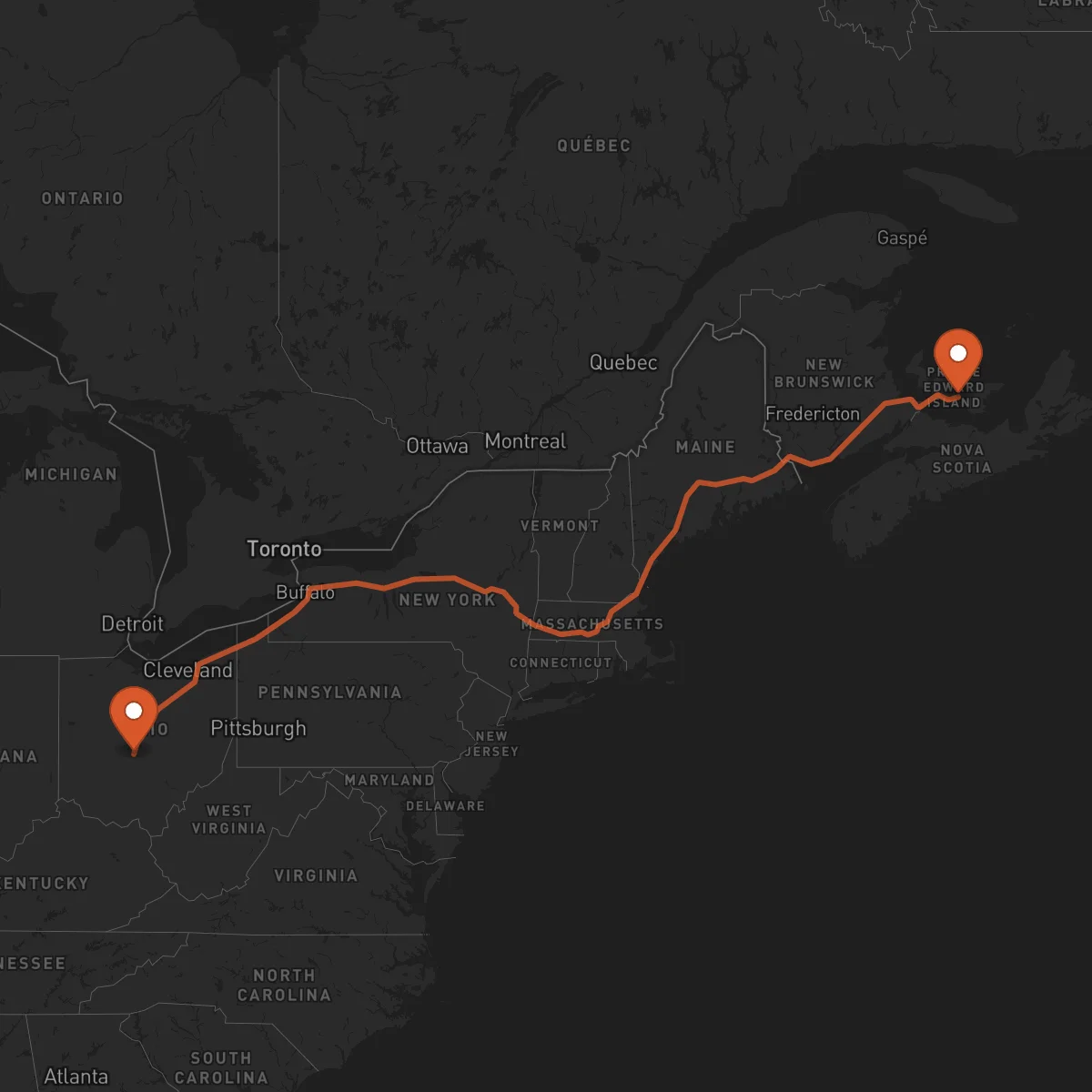 Ruta Columbus - Charlottetown