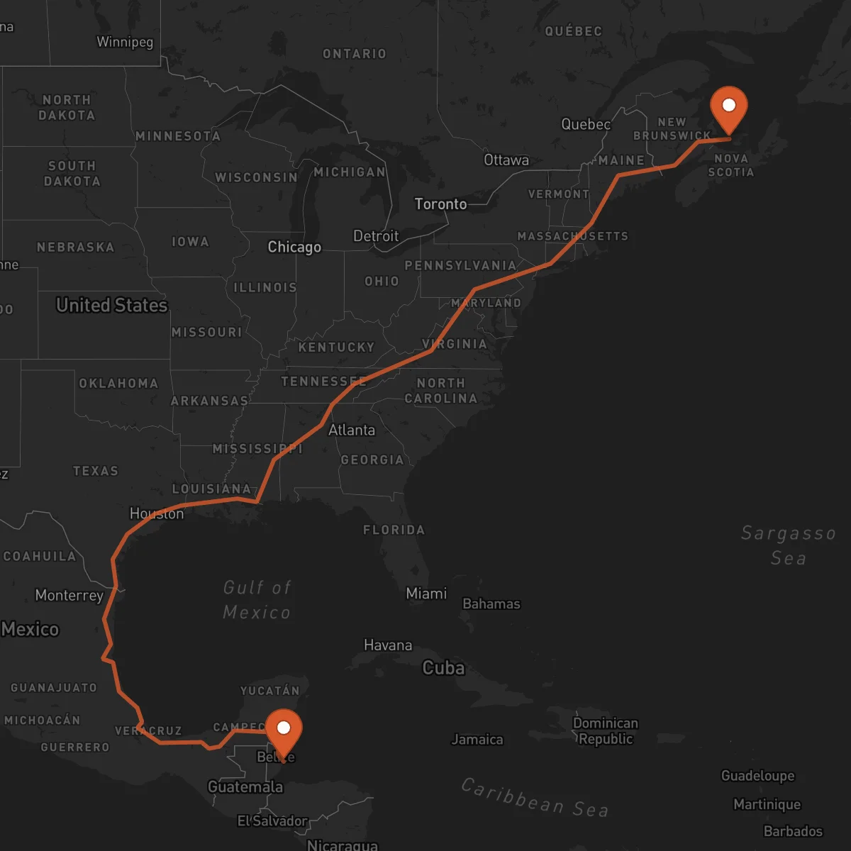 Ruta Dangriga - Charlottetown