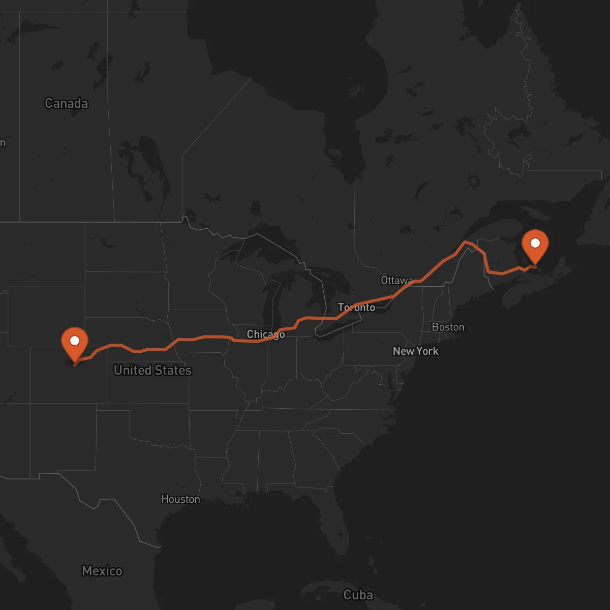 Ruta Denver - Charlottetown