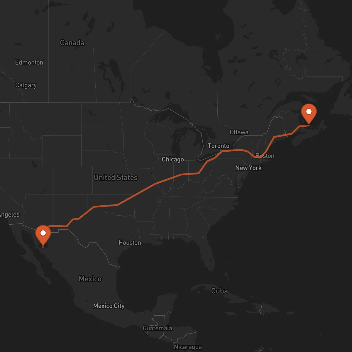 Ruta Hermosillo - Charlottetown