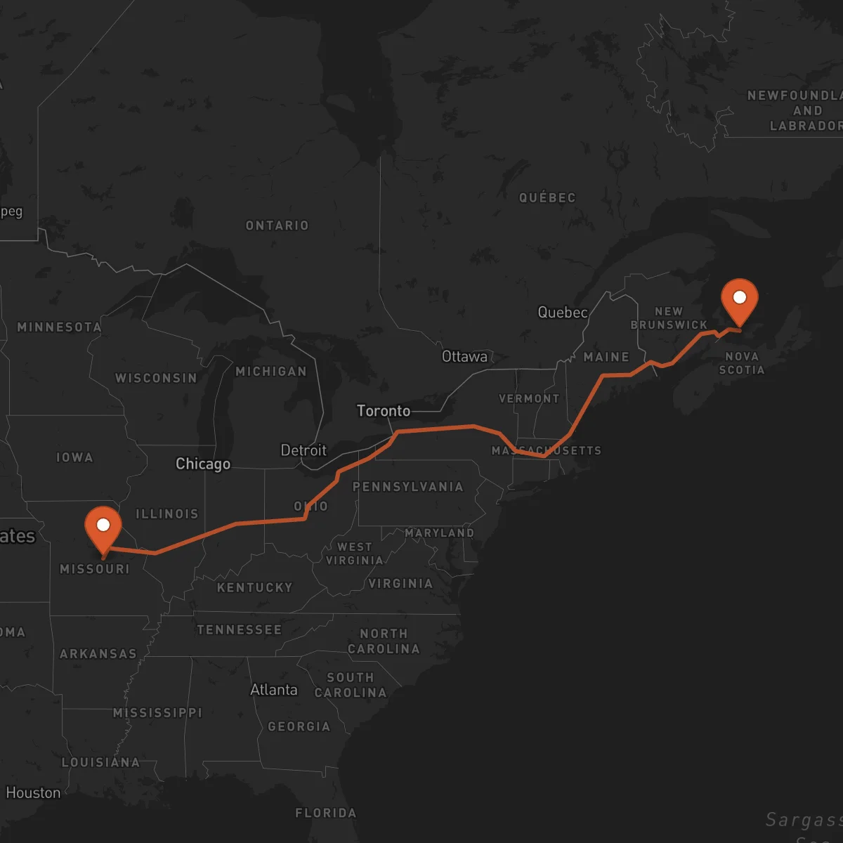 Ruta Charlottetown - Jefferson City