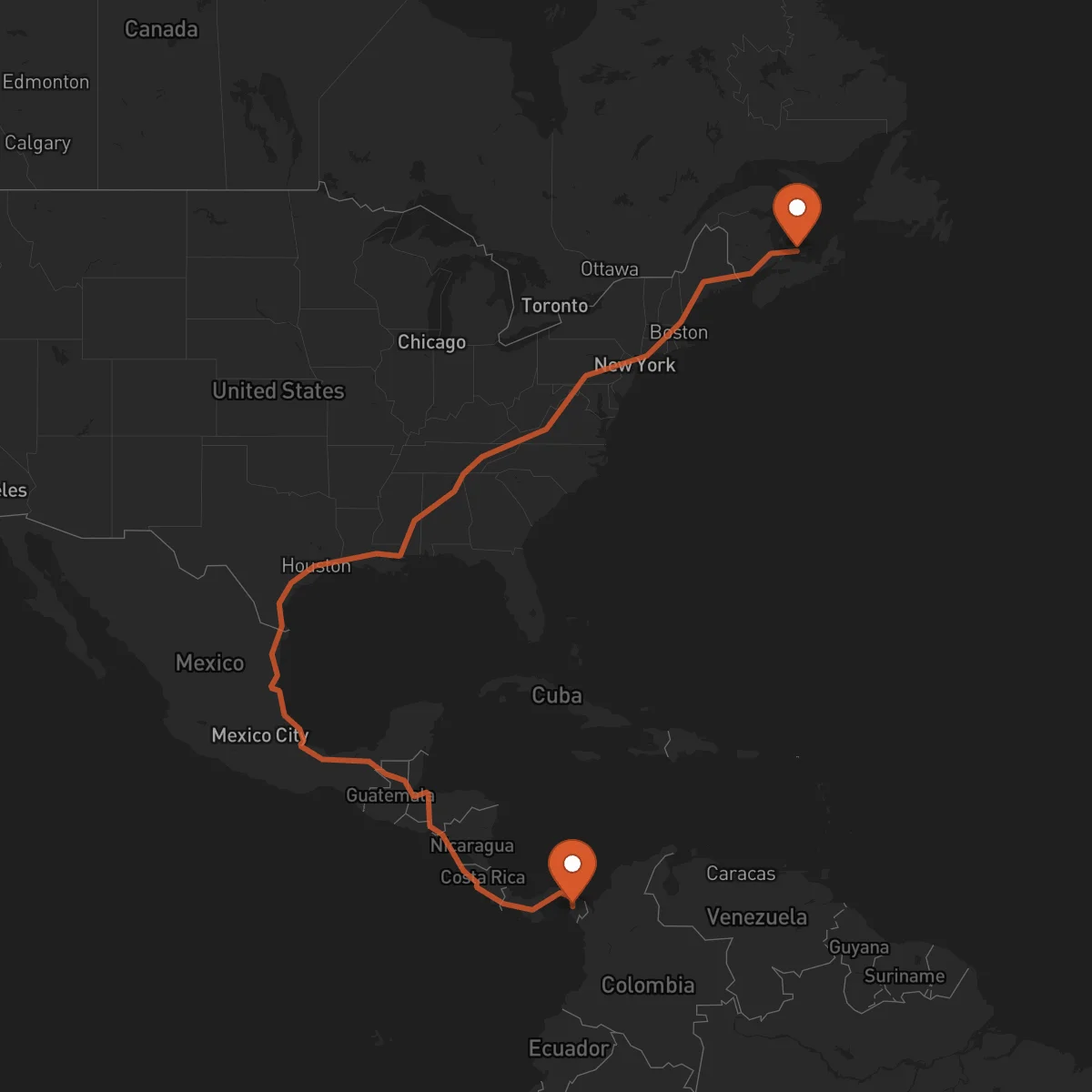Ruta La Palma - Charlottetown