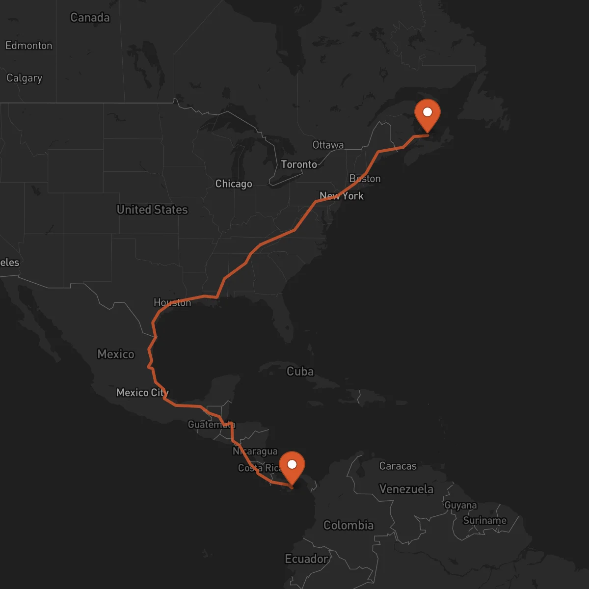 Ruta Las Tablas - Charlottetown