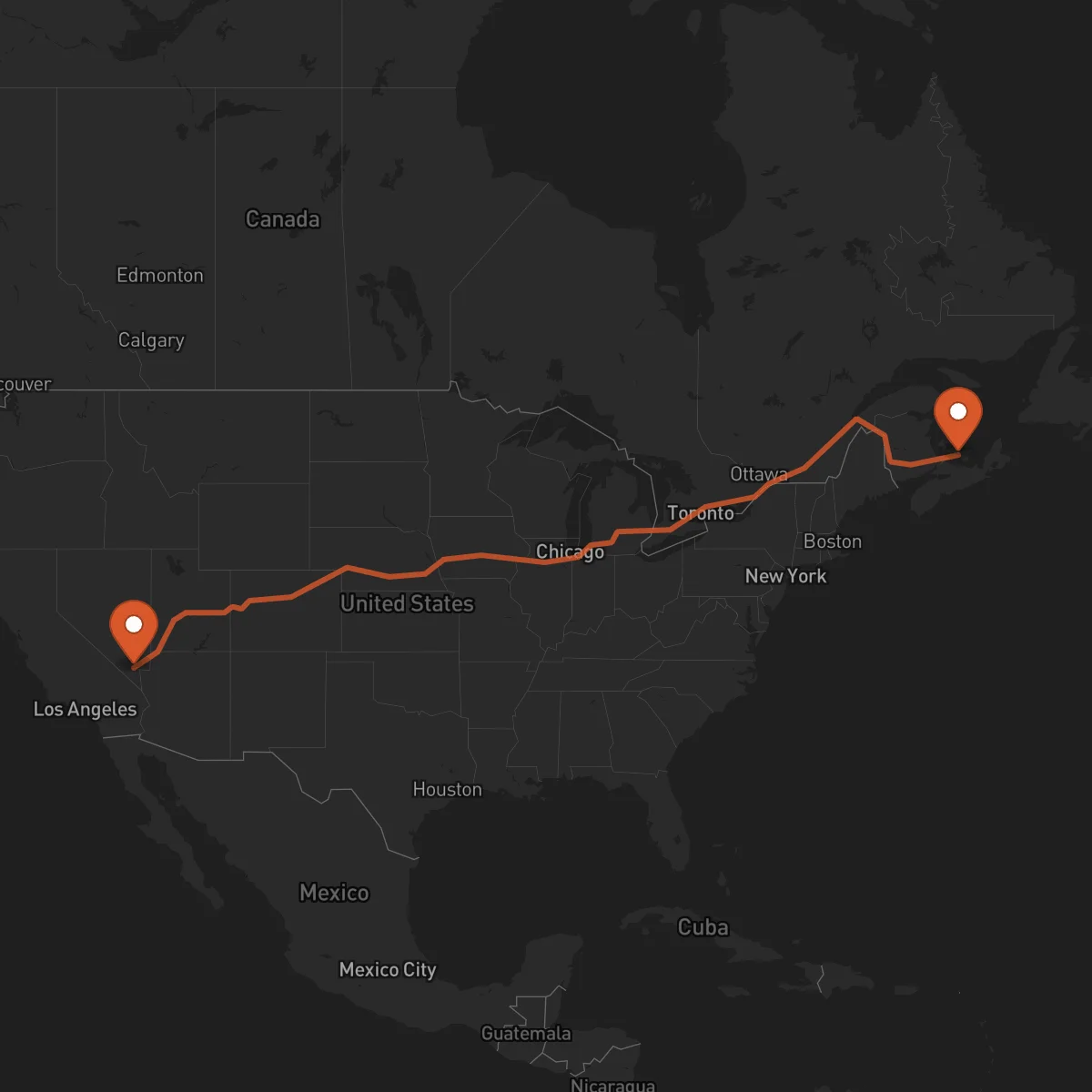 Ruta Las Vegas - Charlottetown
