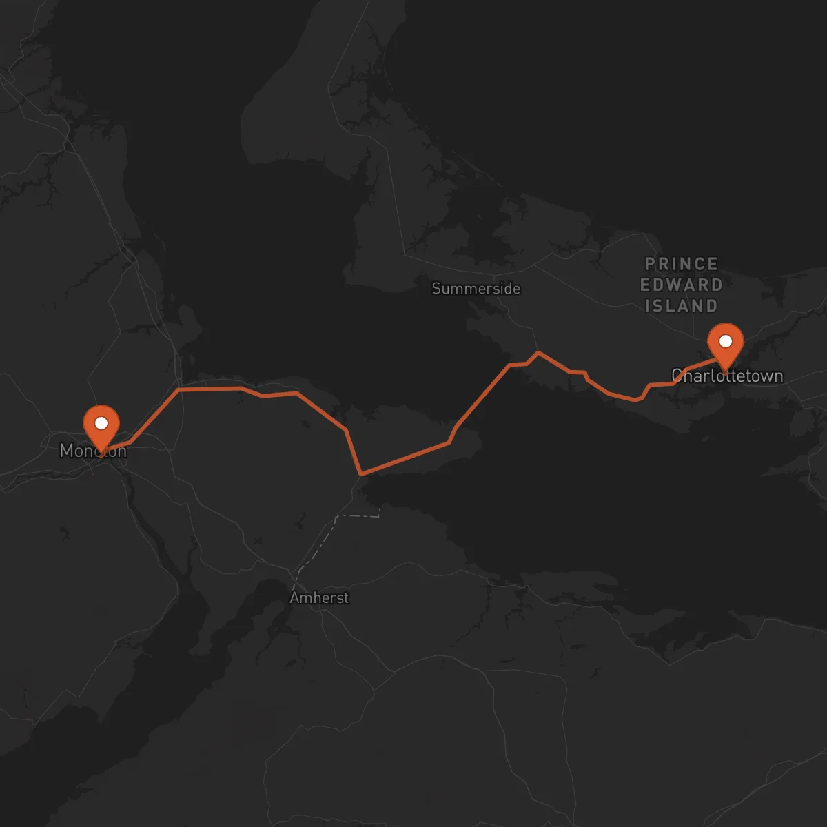 Ruta Moncton - Charlottetown