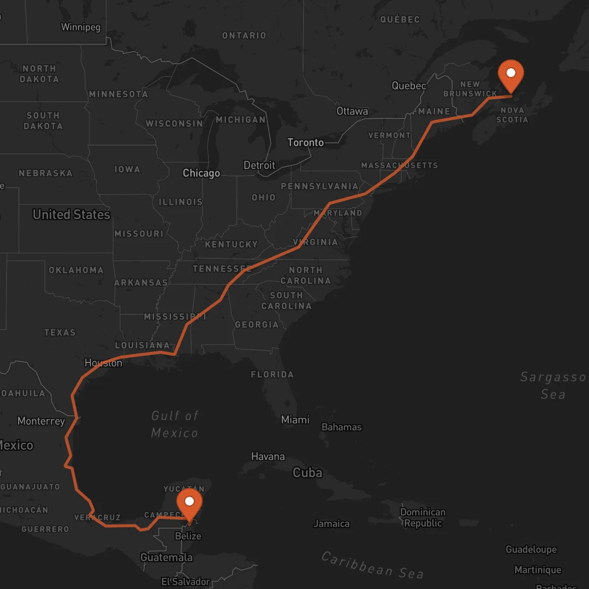 Ruta Orange Walk Town - Charlottetown