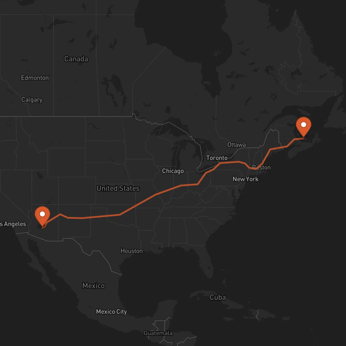 Ruta Charlottetown - Phoenix