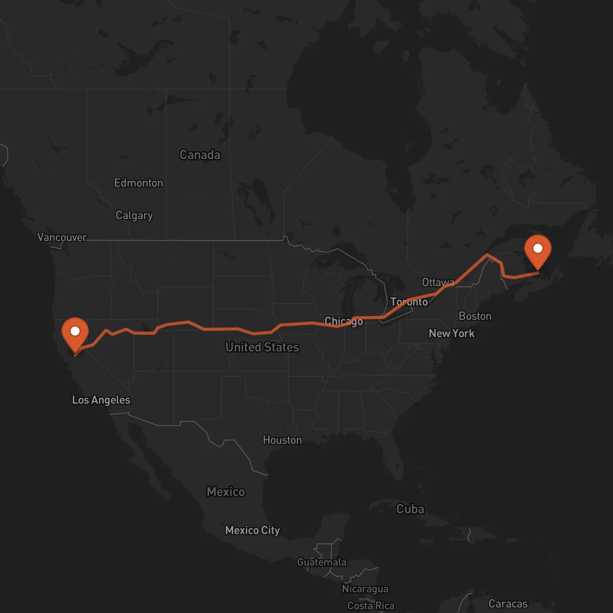 Ruta Sacramento - Charlottetown