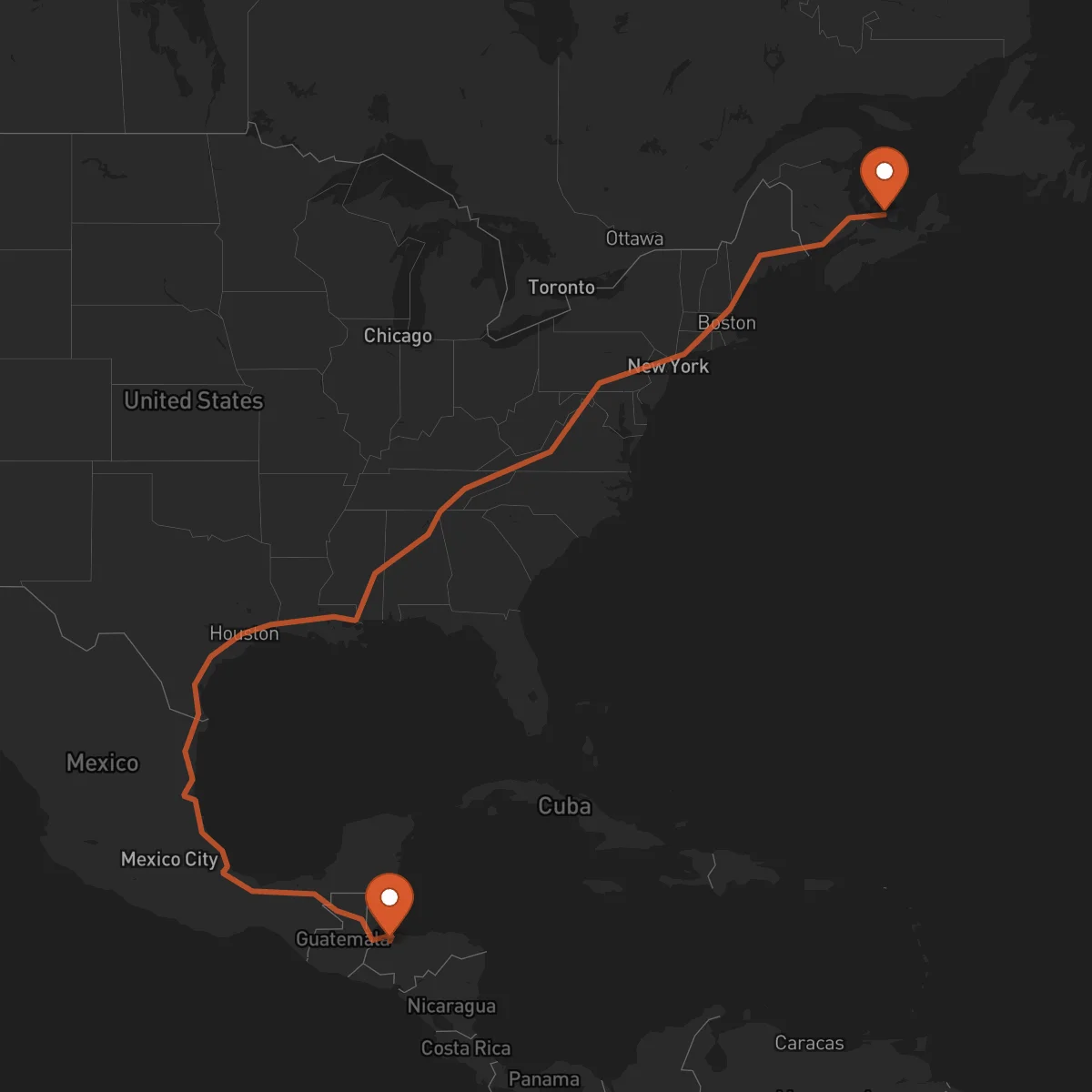 Ruta San Pedro Sula - Charlottetown