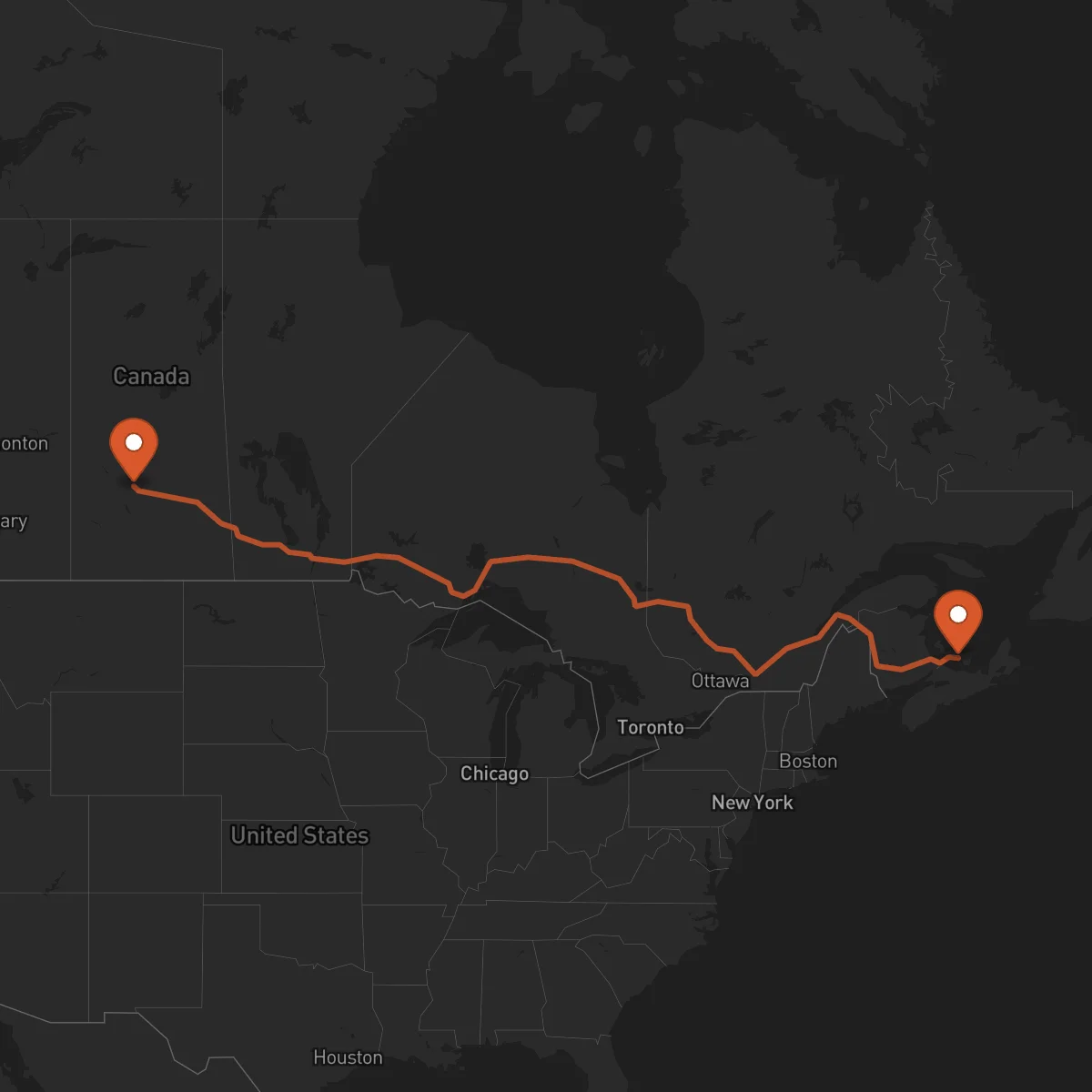 Ruta Saskatoon - Charlottetown