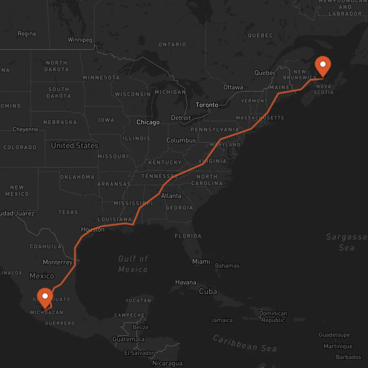 Ruta Uruapan - Charlottetown