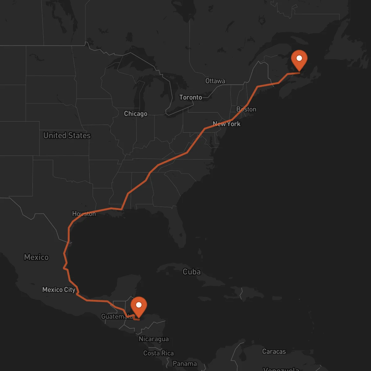 Ruta Charlottetown - Yoro