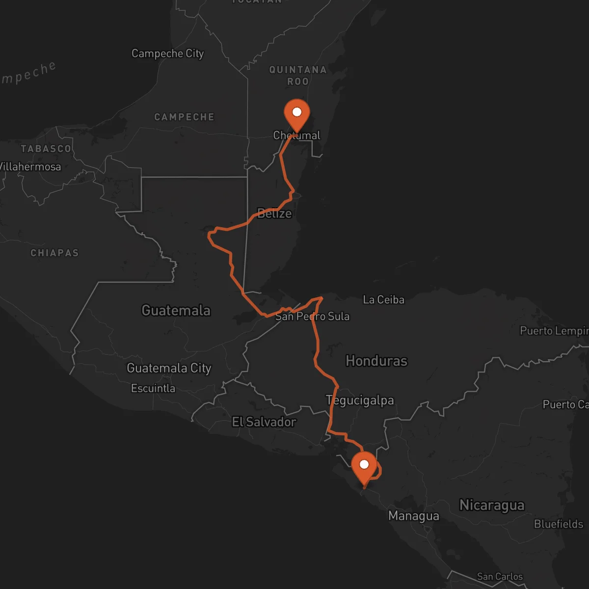 Ruta Chetumal - Chinandega
