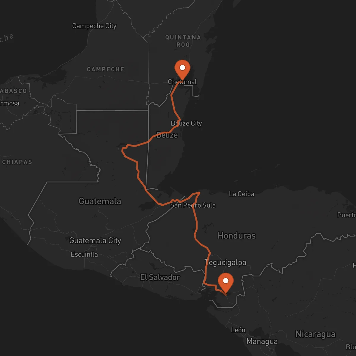 Ruta Choluteca - Chetumal