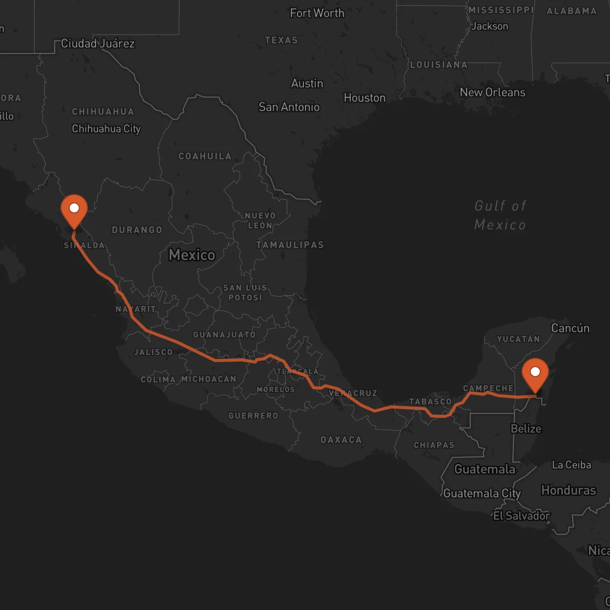 Ruta Chetumal - Culiacán Rosales