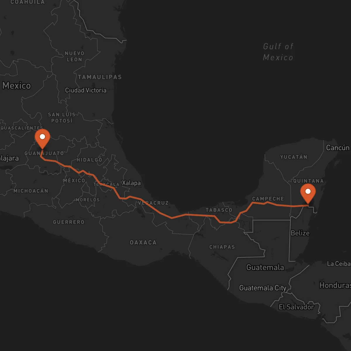 Ruta Chetumal - Guanajuato