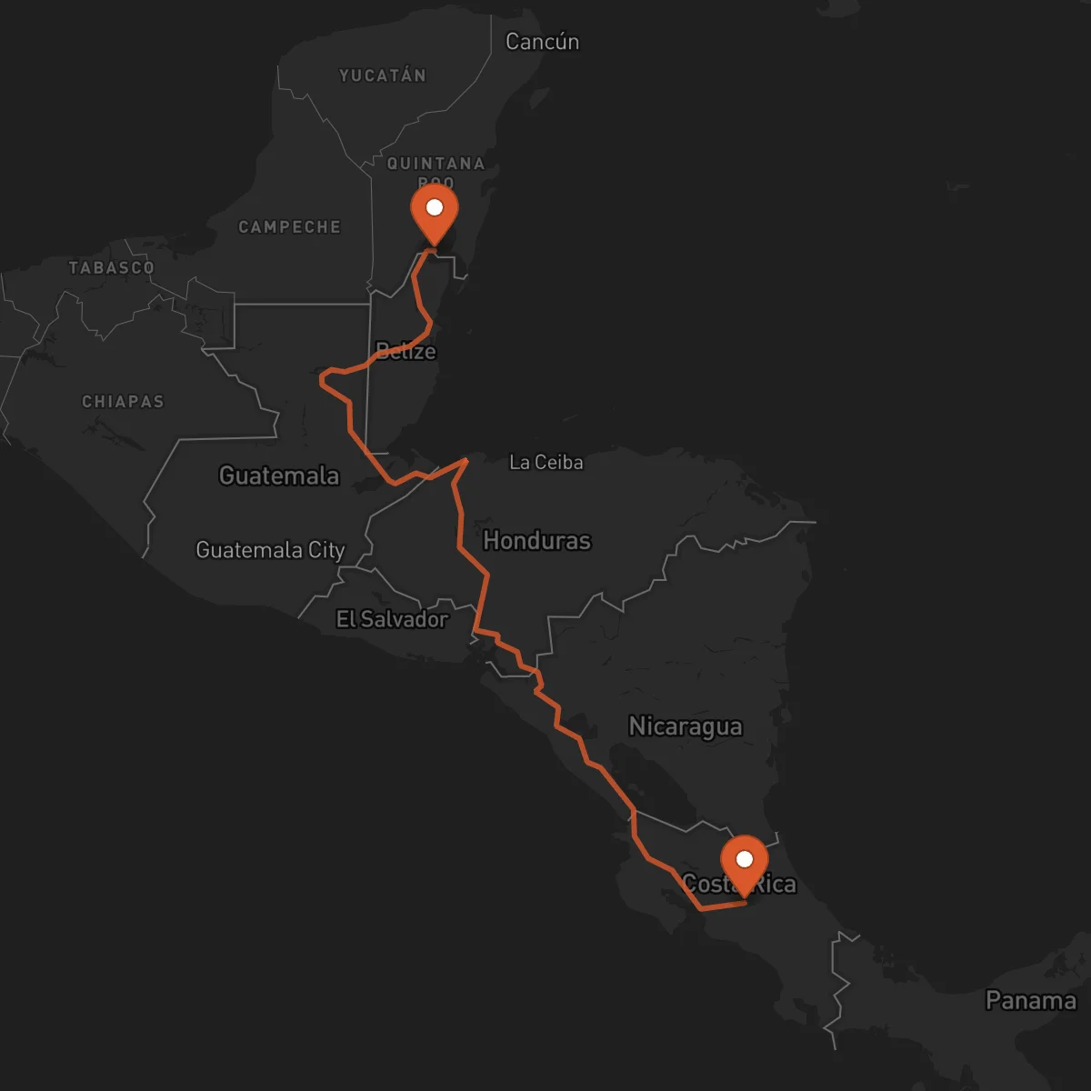 Ruta Chetumal - Heredia
