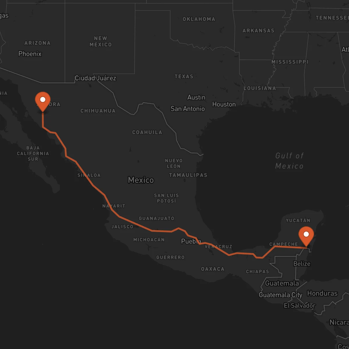 Ruta Chetumal - Hermosillo