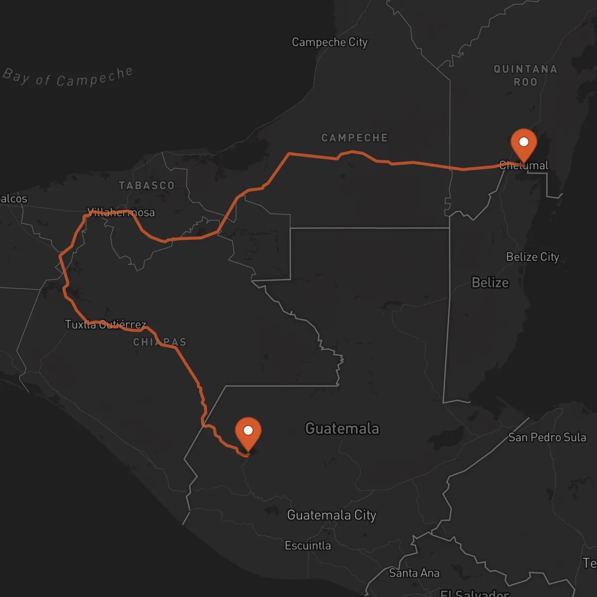 Ruta Huehuetenango - Chetumal
