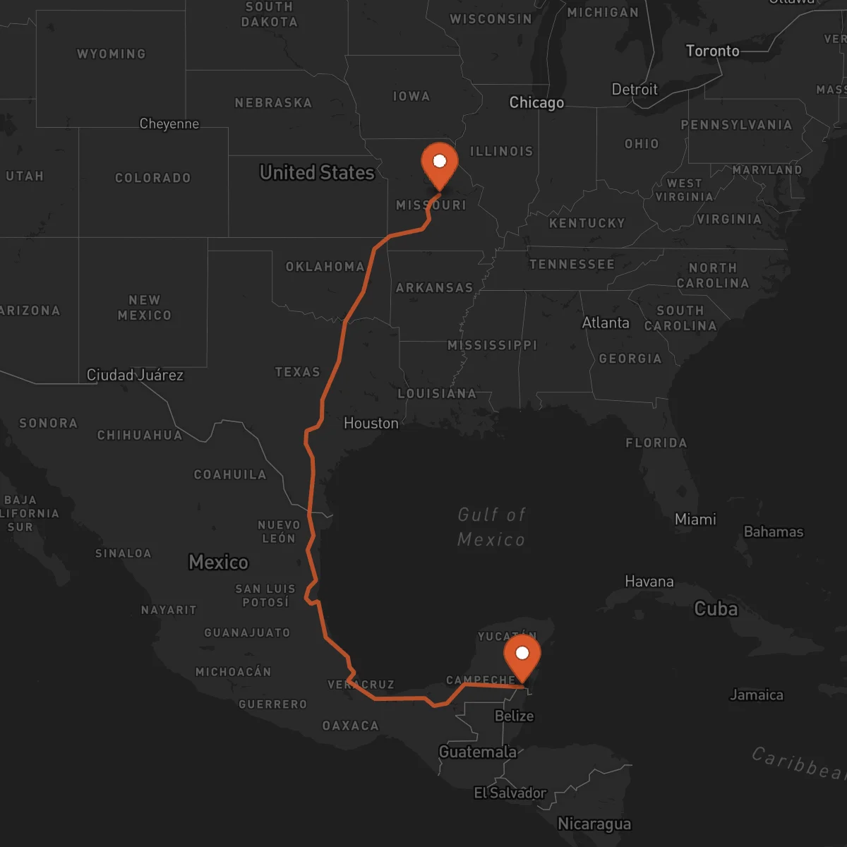 Ruta Chetumal - Jefferson City