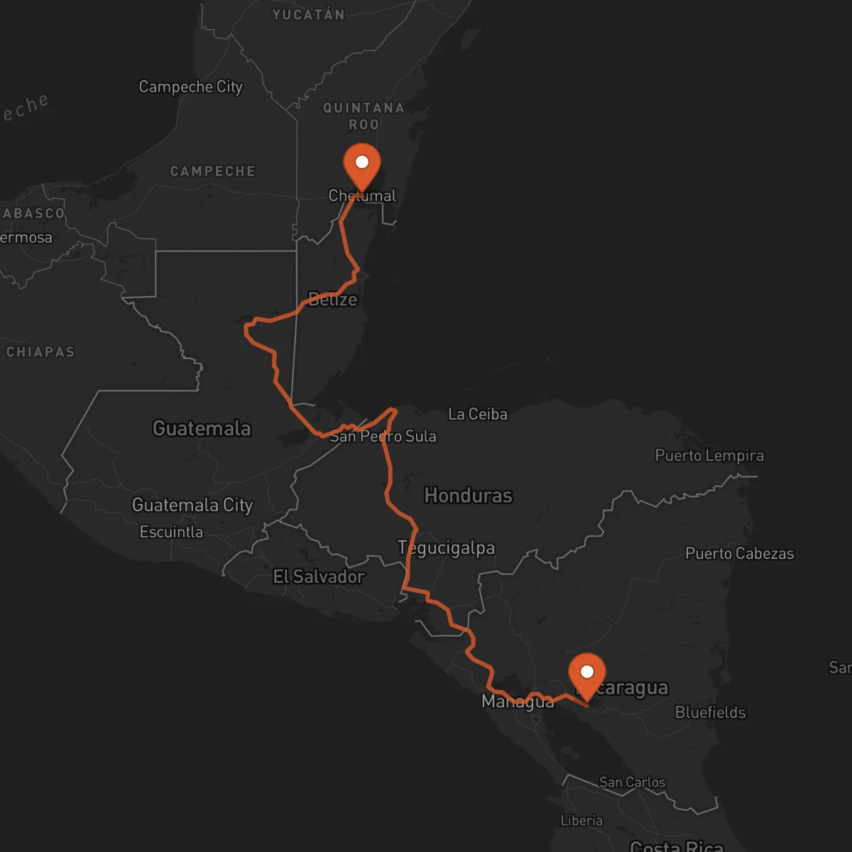 Ruta Juigalpa - Chetumal