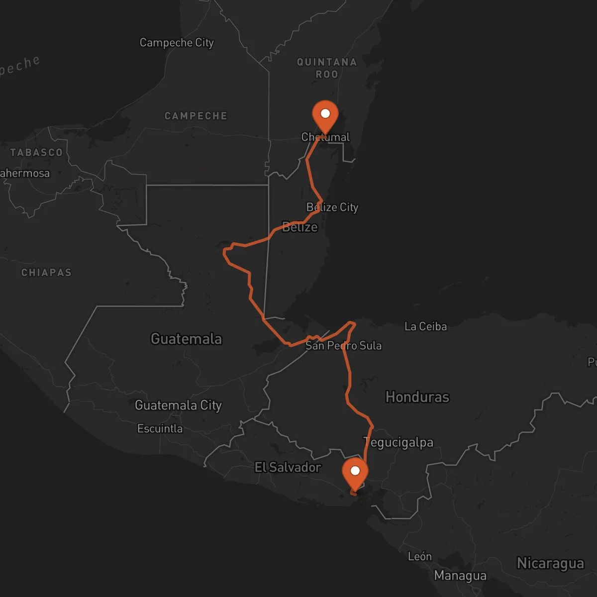 Ruta La Unión - Chetumal