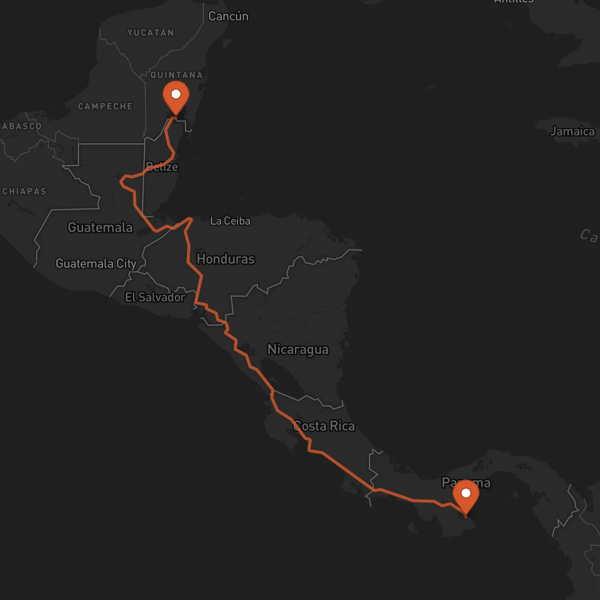 Ruta Las Tablas - Chetumal