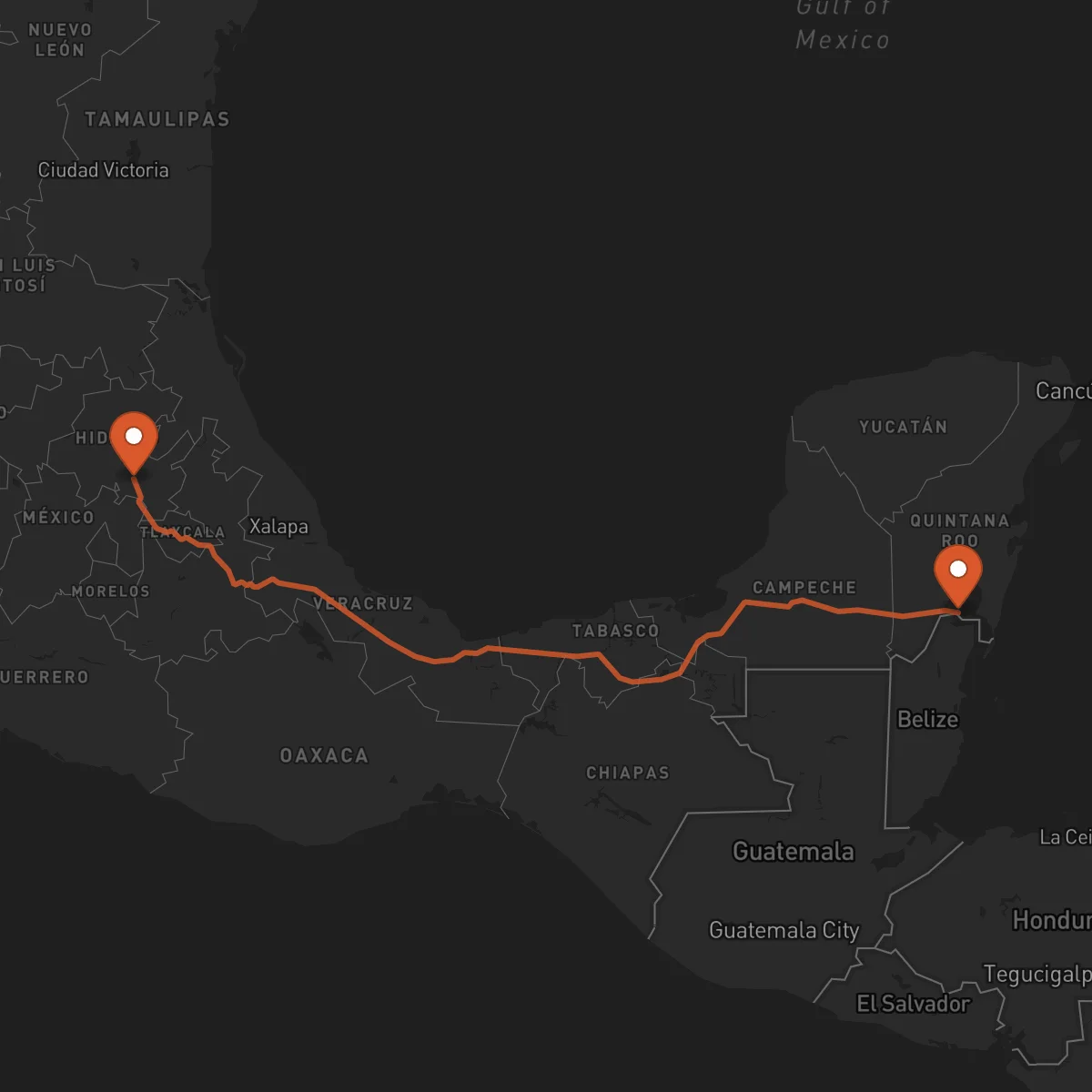 Ruta Chetumal - Pachuca de Soto