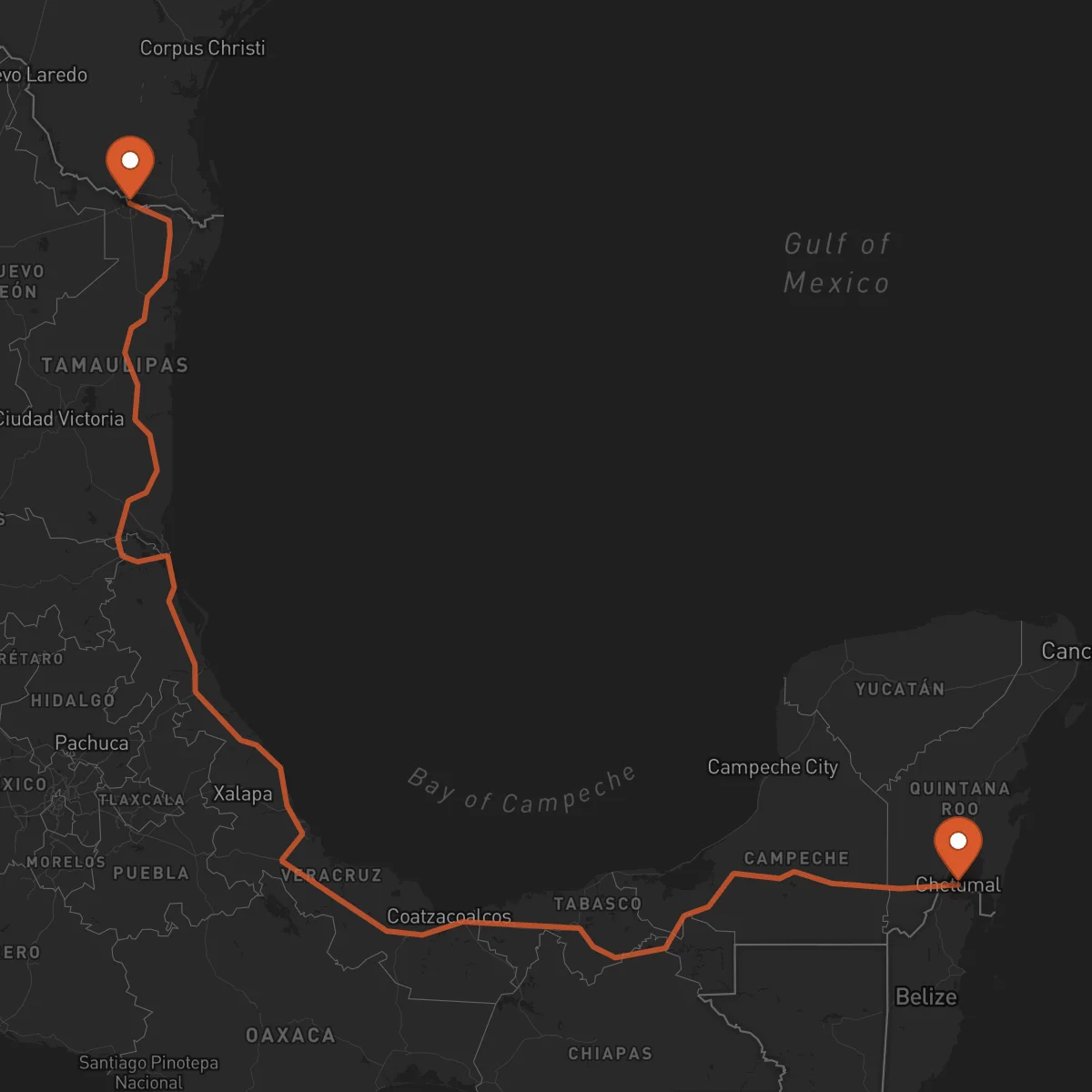 Ruta Chetumal - Reynosa