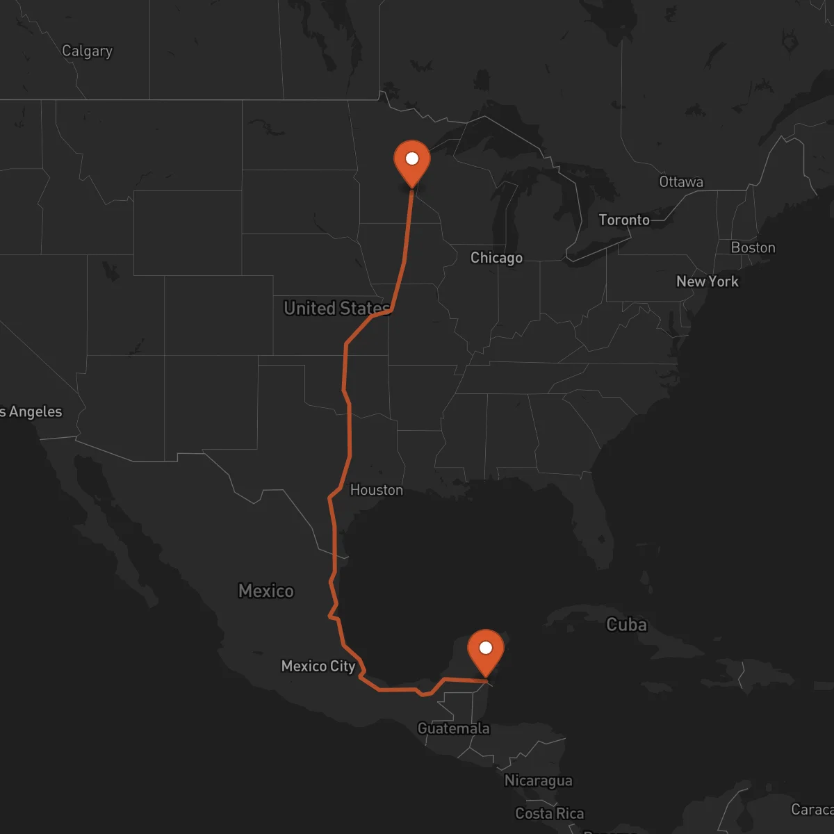 Ruta Chetumal - Saint Paul