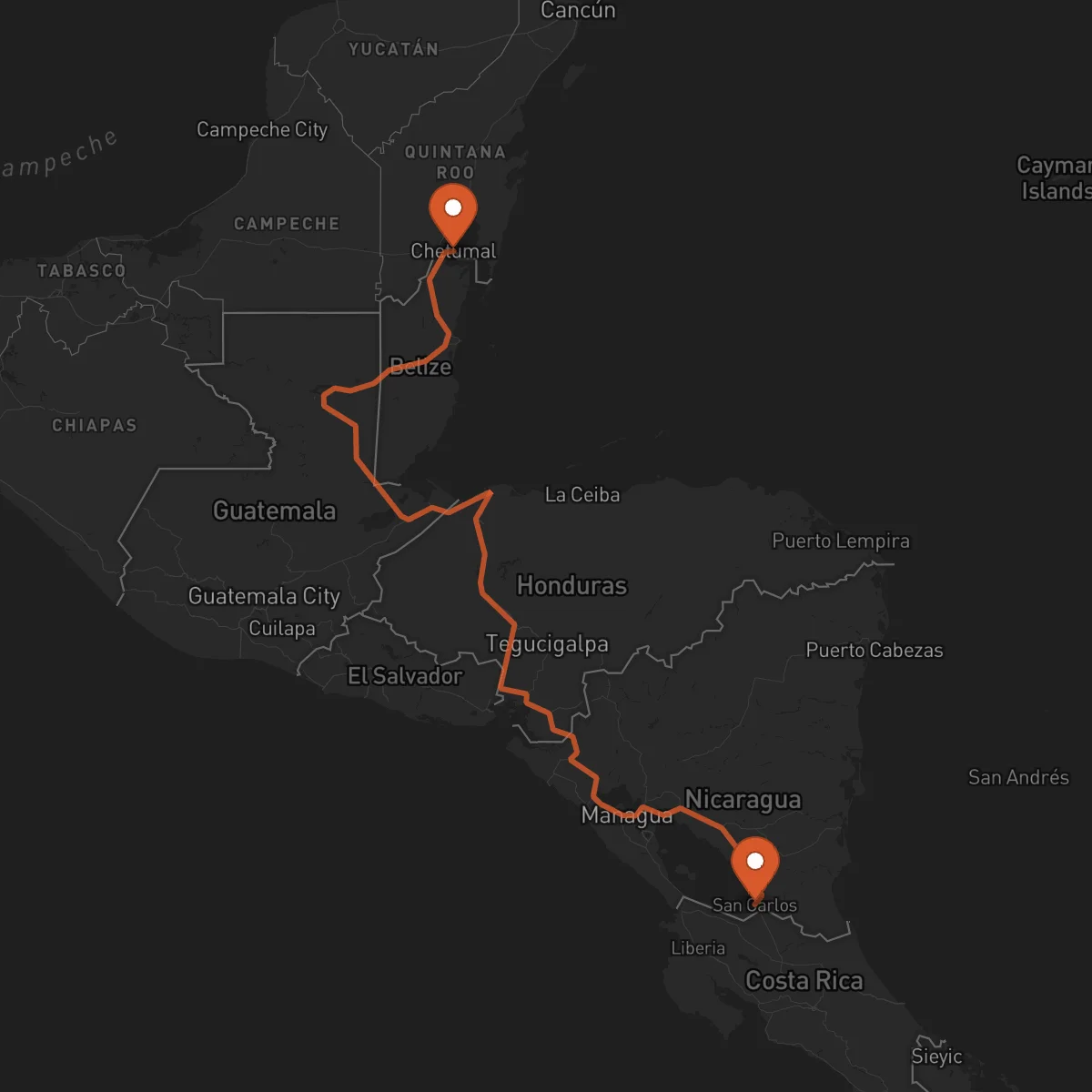Ruta San Carlos - Chetumal