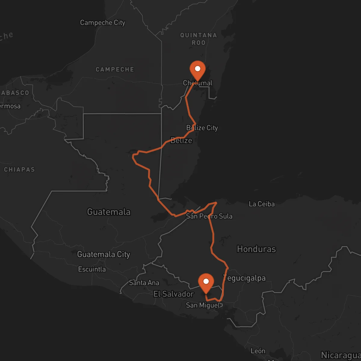 Ruta Chetumal - San Francisco Gotera