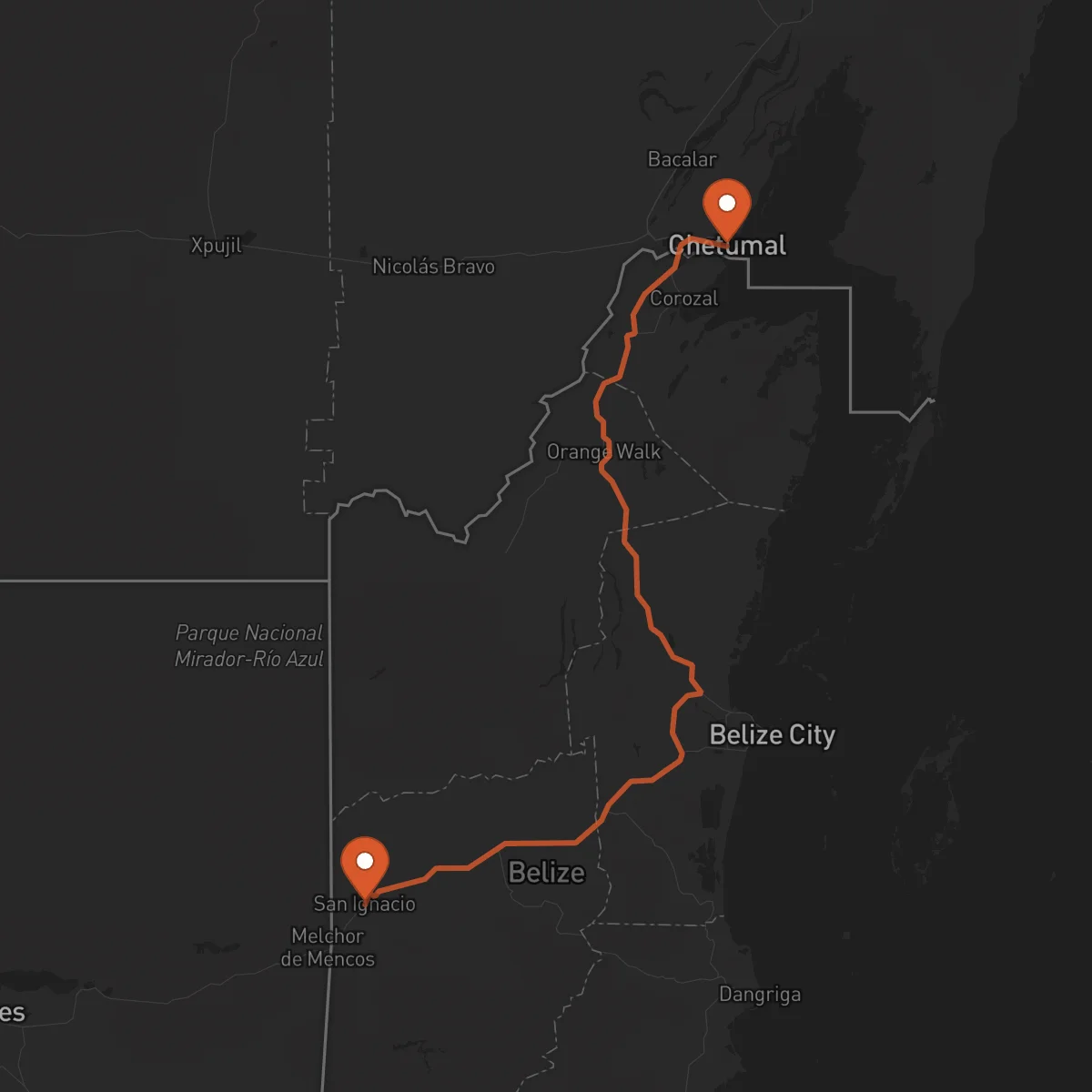 Ruta Chetumal - San Ignacio